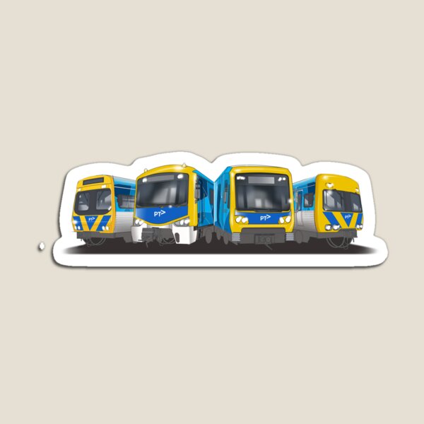 Kids Toys Melbourne - แม่เหล็กติดตู้เย็นลายรถไฟเมโทรเมลเบิร์น รุ่น Comeng S สติกเกอร์น่ารัก ของเล่นแม่เหล็กสำหรับเด็ก