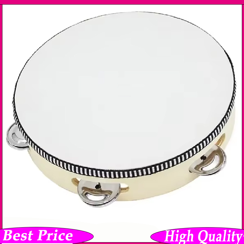 Kids Toys Quality - M MBAT 8 นิ้วกลองแทมบูรีนของเล่นคุณภาพสูงสำหรับเด็กเครื่องดนตรีไม้เพื่อการศึกษาดนตรีแทมบูรีนเพอร์คัชชัน