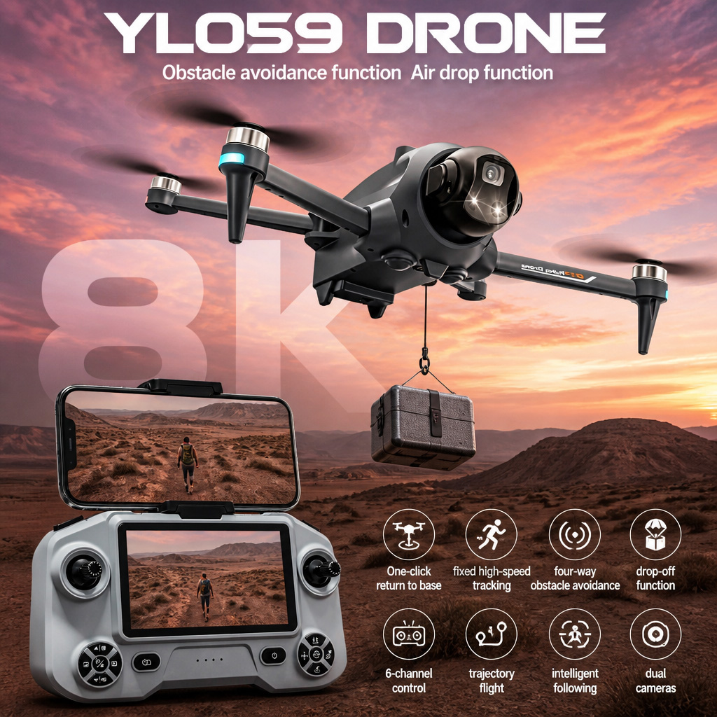 Kids Toys Drone - โดรนรุ่นใหม่ YL059 พร้อมระบบ GPS กลับอัตโนมัติ หลบหลีกสิ่งกีดขวาง