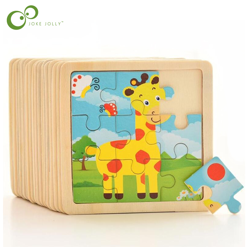 Kids Toys Deals - 4 ชิ้น/ล็อต 3D ไม้จิ๊กซอว์ปริศนาเด็กของเล่นเด็กการ์ตูนสัตว์/การจราจรปริศนาเด็กปริศนาการศึกษาขายส่ง GYH