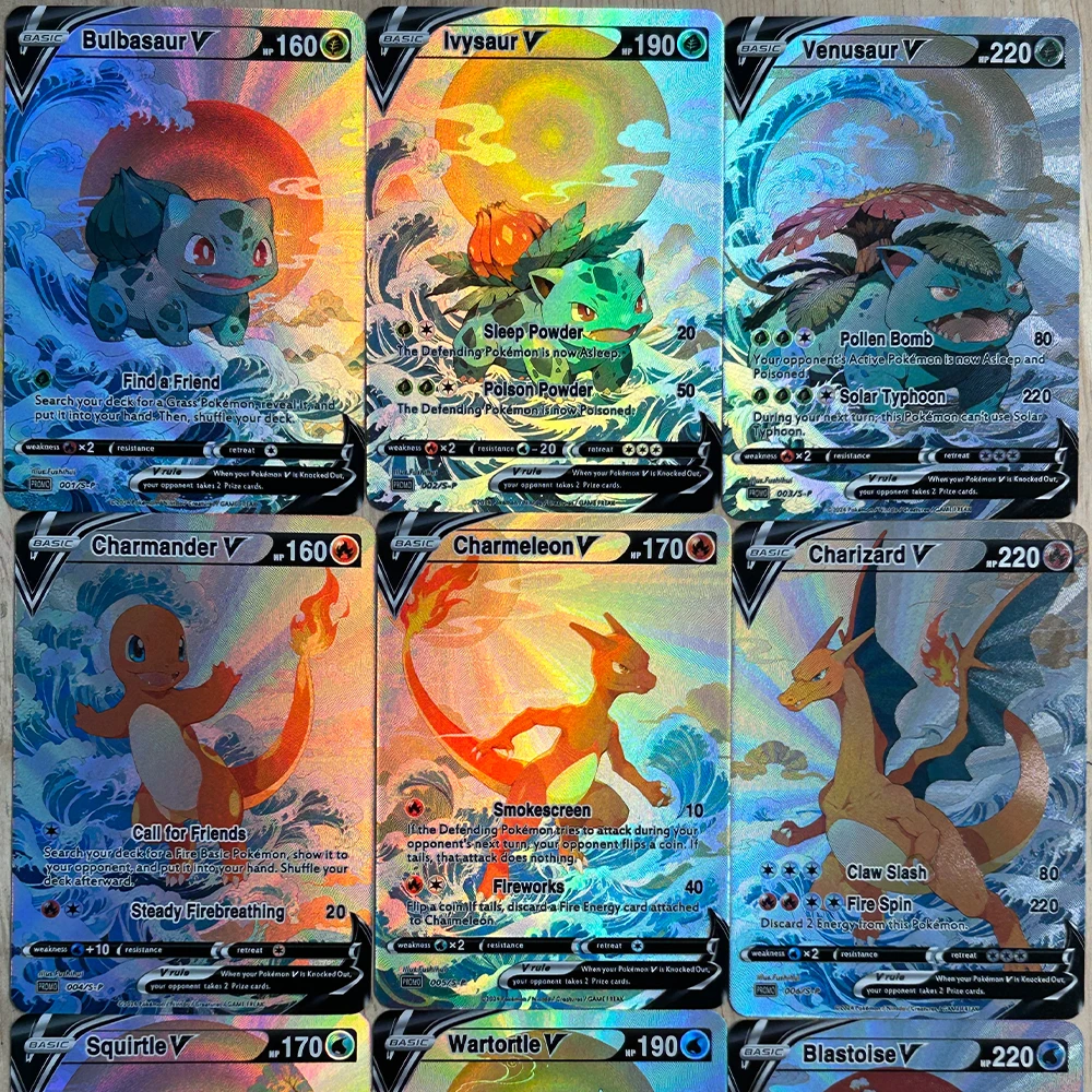 Card Game Kids - การ์ดสะสมอนิเมะ PTCG แบบ DIY 9 ชิ้น/ชุด