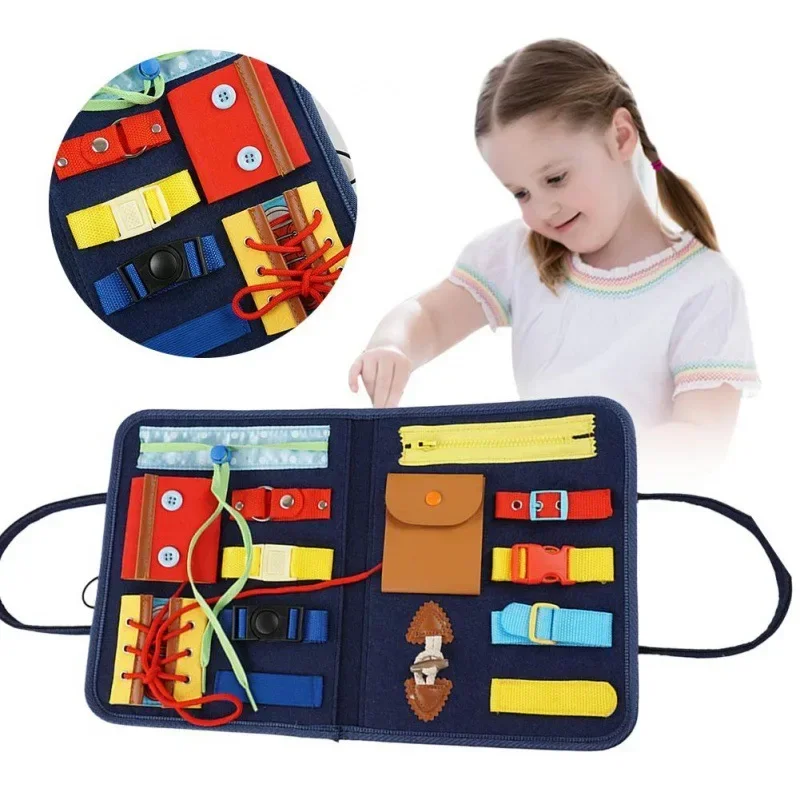 Kids Zip Toys - บอร์ดกิจกรรมสำหรับเด็ก พร้อมตัวล็อก สำหรับเด็กอายุ 1-5 ปี ของเล่นฝึกผูกเชือก