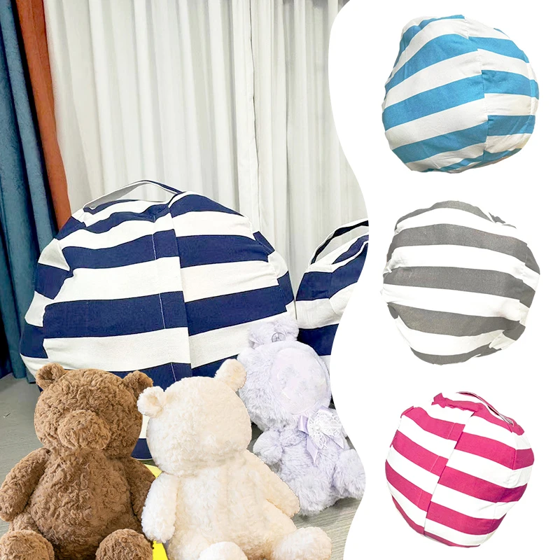 Kids Zip Toys - เก้าอี้บีนแบ็กเก็บของเล่นเด็ก ผ้าแคนวาสแบบมีซิป สำหรับจัดเก็บตุ๊กตาและของเล่นเด็ก ความจุขนาดใหญ่