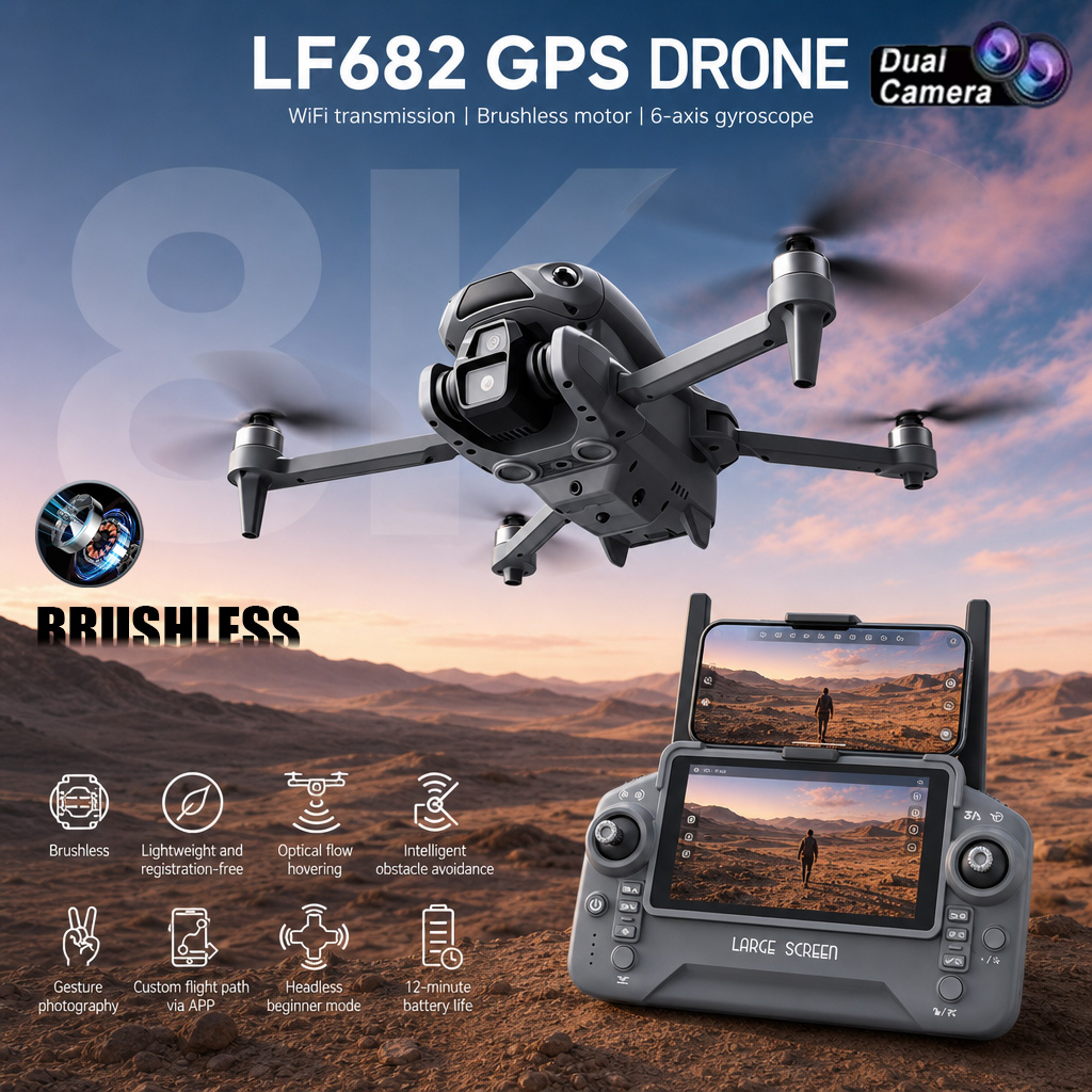 Kids Toys Drone - โดรนรุ่นใหม่ LF682 กล้องคู่ 8K FPV ระดับมืออาชีพ